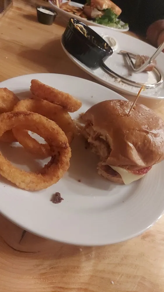 Chicken Parm Sandwich with Onion Rings