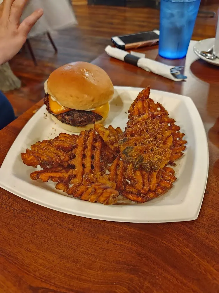 Wagu Burger and Sweet Potato Fries